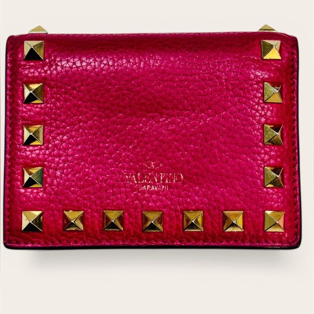 Valentino Garavani Rockstud Card Holder Wallet – Pink